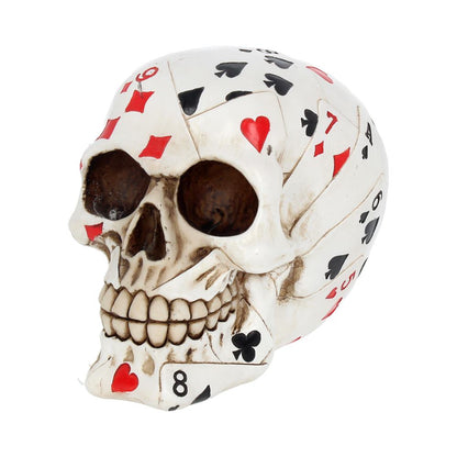 THE ORIGINAL PLAYING CARD SKULL - DEAD MAN'S HAND - ORNAMENT 15cm