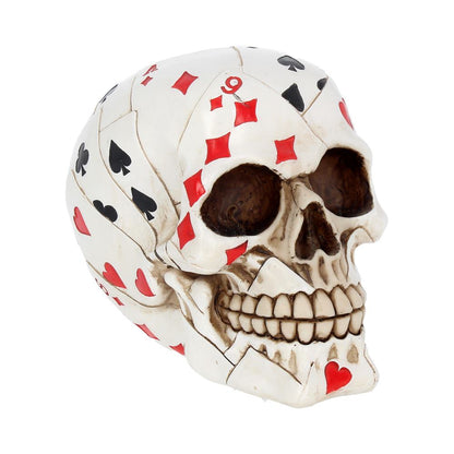 THE ORIGINAL PLAYING CARD SKULL - DEAD MAN'S HAND - ORNAMENT 15cm