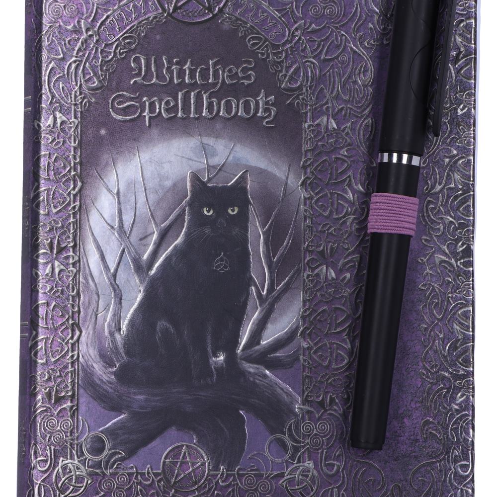 LUNA LAKOTA - OFFICIALLY LICENSED - BLACK CAT - EMBOSSED WITCHES SPELL BOOK & PEN