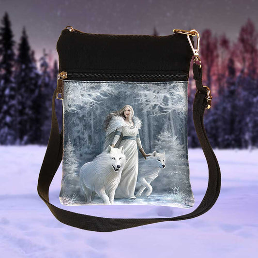 ANNE STOKES - OFFICIALLY LICENSED - WINTER GUARDIANS - WOLF - SHOULDER BAG - 23cm