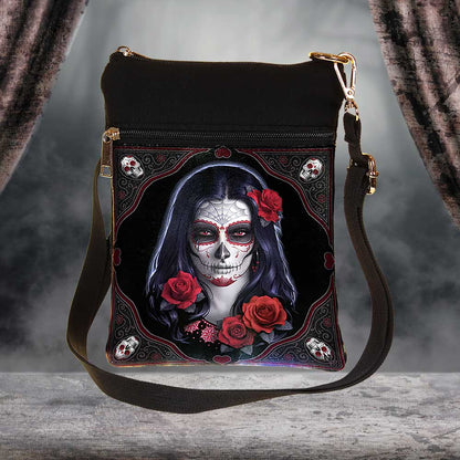 JAMES RYMAN - OFFICIALLY LICENSED - SUGAR SKULL SHOULDER BAG - DAY OF THE DEAD SHOULDER BAG - 23cm