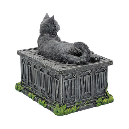 FORTUNE'S WATCHER - CAT - FAMILIAR - TAROT CARD HOLDER OR TRINKET BOX - 17cm