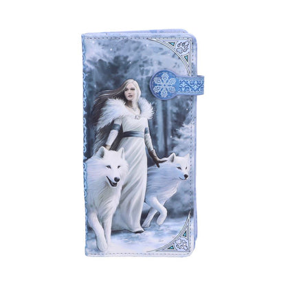 ANNE STOKES - OFFICIALLY LICENSED - WINTER GUARDIANS - WOLF - EMBOSSED PURSE - 18.5cm