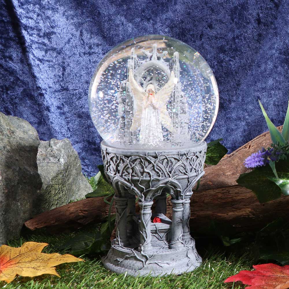 ANNE STOKES - OFFICIALLY LICENSED - ONLY LOVE REMAINS - ANGEL - SNOW GLOBE - 18.5cm