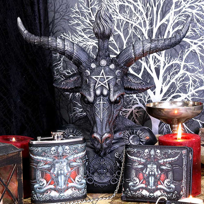 BAPHOMET - BLACK & SILVER - HAND PAINTED - (LARGE) 33cm