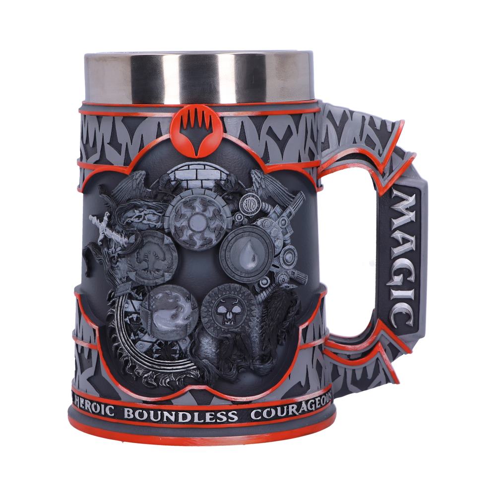 MAGIC: THE GATHERING - OFFICIALLY LICENSED -  MAGIC THE GATHERING FIVE COLOUR WHEEL TANKARD WITH STAINLESS STEEL LINER
