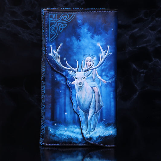 ANNE STOKES - OFFICIALLY LICENSED - FANTASY FOREST - GOTHIC - ELF QUEEN & STAG - EMBOSSED PURSE - 18.5cm