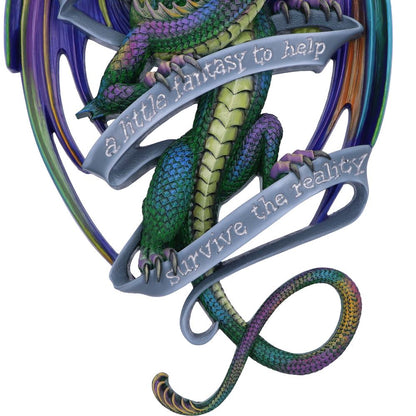 ANNE STOKES - OFFICIALLY LICENSED - SOMETIMES - RAINBOW DRAGON - WALL PLAQUE - 33cm