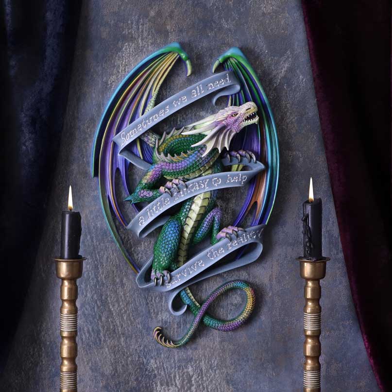 ANNE STOKES - OFFICIALLY LICENSED - SOMETIMES - RAINBOW DRAGON - WALL PLAQUE - 33cm