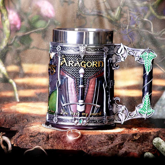 LORD OF THE RINGS - OFFICIALLY LICENSED COLLECTABLE - THE FELLOWSHIP TANKARD WITH STAINLESS STEEL LINER