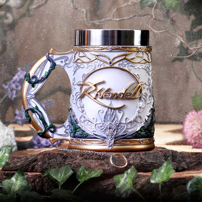 LORD OF THE RINGS - OFFICIALLY LICENSED COLLECTABLE - THE RIVENDELL TANKARD WITH STAINLESS STEEL LINER