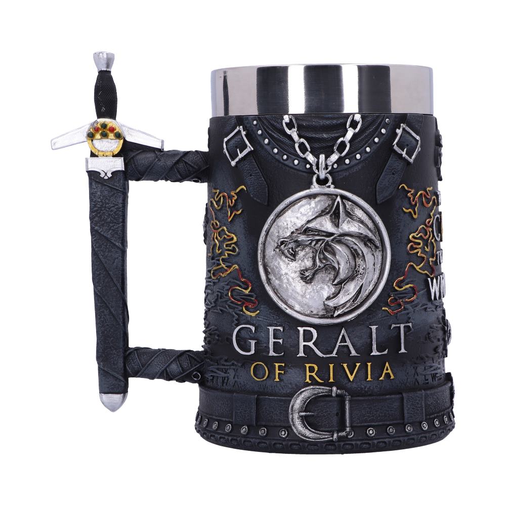 THE WITCHER - OFFICIALLY LICENSED COLLECTABLE - GERALT OF RIVIA TANKARD WITH STAINLESS STEEL LINER