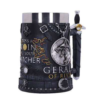 THE WITCHER - OFFICIALLY LICENSED COLLECTABLE - GERALT OF RIVIA TANKARD WITH STAINLESS STEEL LINER