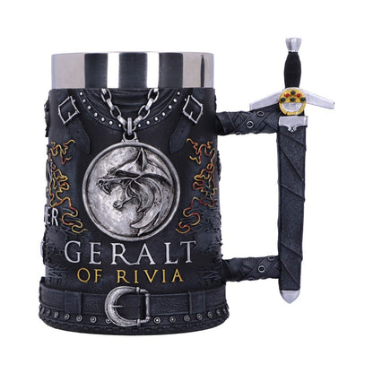 THE WITCHER - OFFICIALLY LICENSED COLLECTABLE - GERALT OF RIVIA TANKARD WITH STAINLESS STEEL LINER