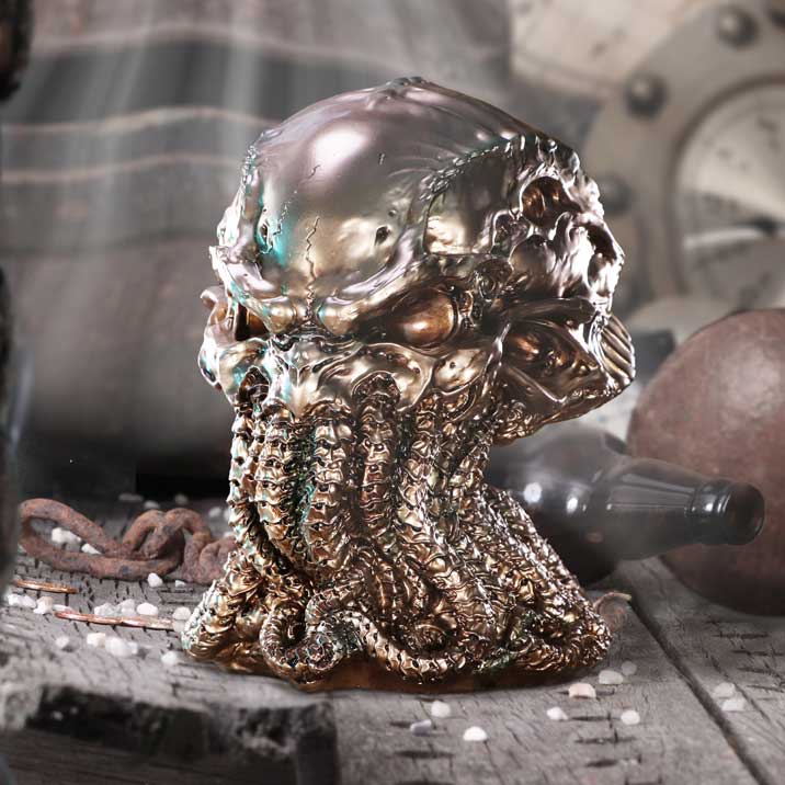 JAMES RYMAN - OFFICIALLY LICENSED - *BRONZE* CTHULHU SKULL - THE SKULL THAT HOLDS THE SPIRIT OF CTHULHU
