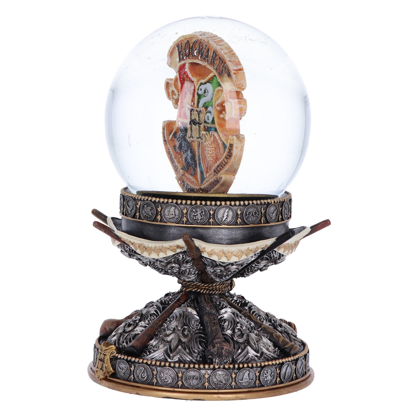 HARRY POTTER - OFFICIALLY LICENSED COLLECTABLE - HOGWARTS SNOW GLOBE WITH 'WAND' STAND