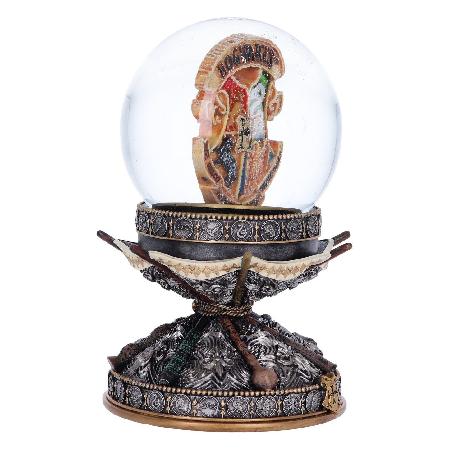 HARRY POTTER - OFFICIALLY LICENSED COLLECTABLE - HOGWARTS SNOW GLOBE WITH 'WAND' STAND