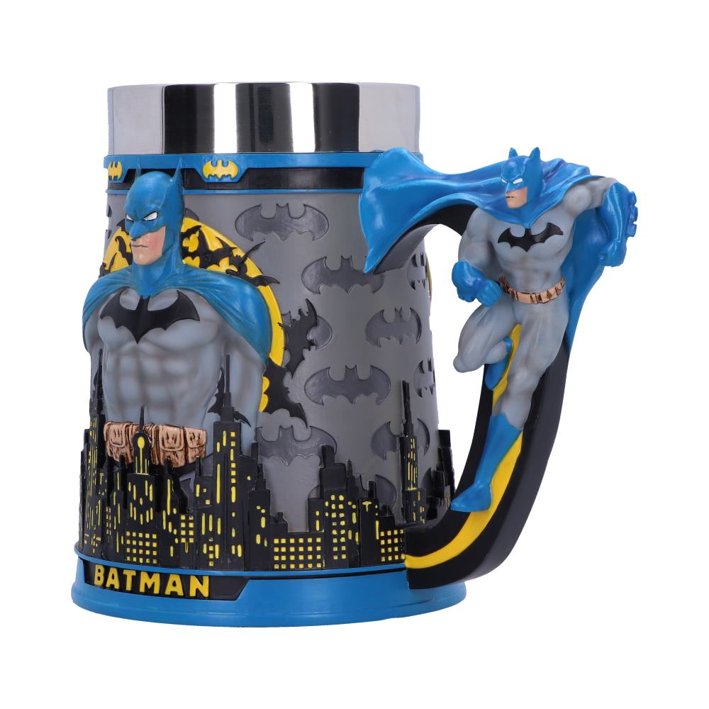 BATMAN - OFFICIALLY LICENSED - BATMAN 'THE CAPED CRUSADER' TANKARD WITH STAINLESS STEEL LINER