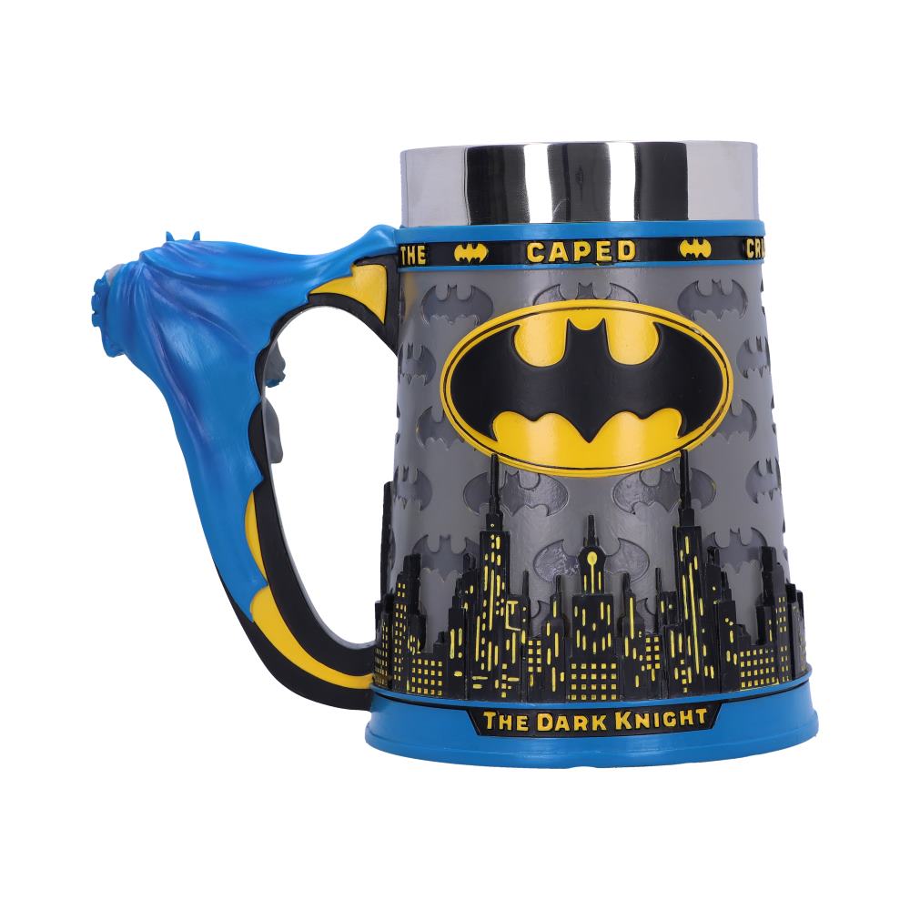 BATMAN - OFFICIALLY LICENSED - BATMAN 'THE CAPED CRUSADER' TANKARD WITH STAINLESS STEEL LINER