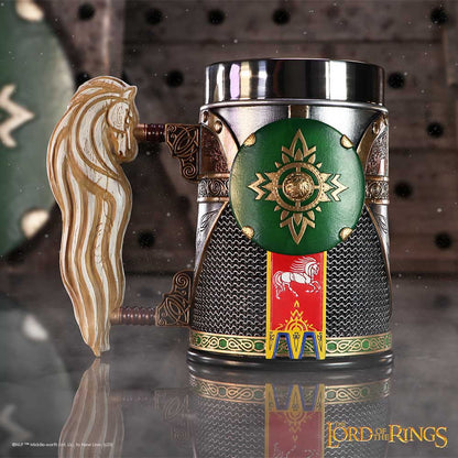 LORD OF THE RINGS - OFFICIALLY LICENSED COLLECTABLE - THE ROHAN TANKARD WITH STAINLESS STEEL LINER