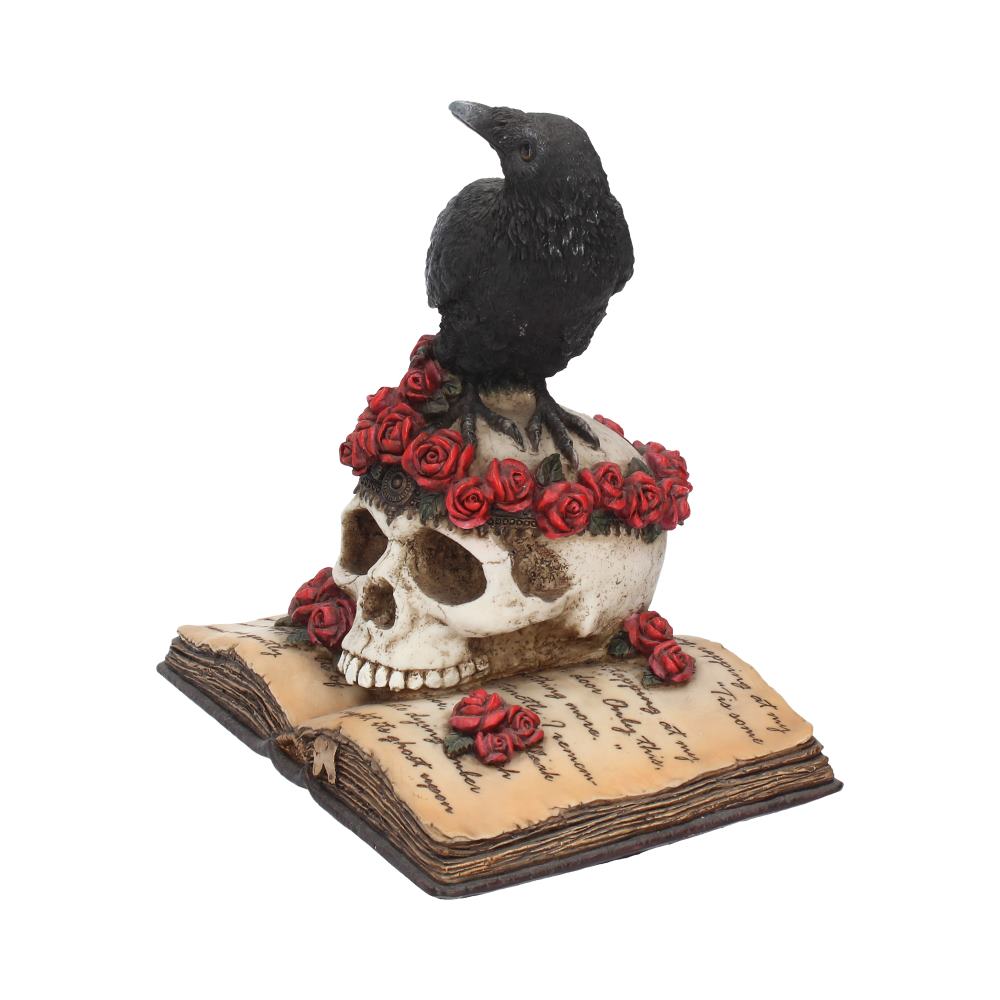 HEARTACHE'S REFLECTION - GOTHIC - RAVEN & SKULL - FIGURINE - ORNAMENT 17cm