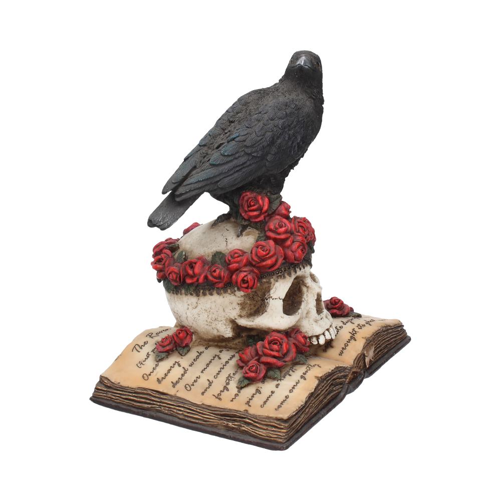 HEARTACHE'S REFLECTION - GOTHIC - RAVEN & SKULL - FIGURINE - ORNAMENT 17cm