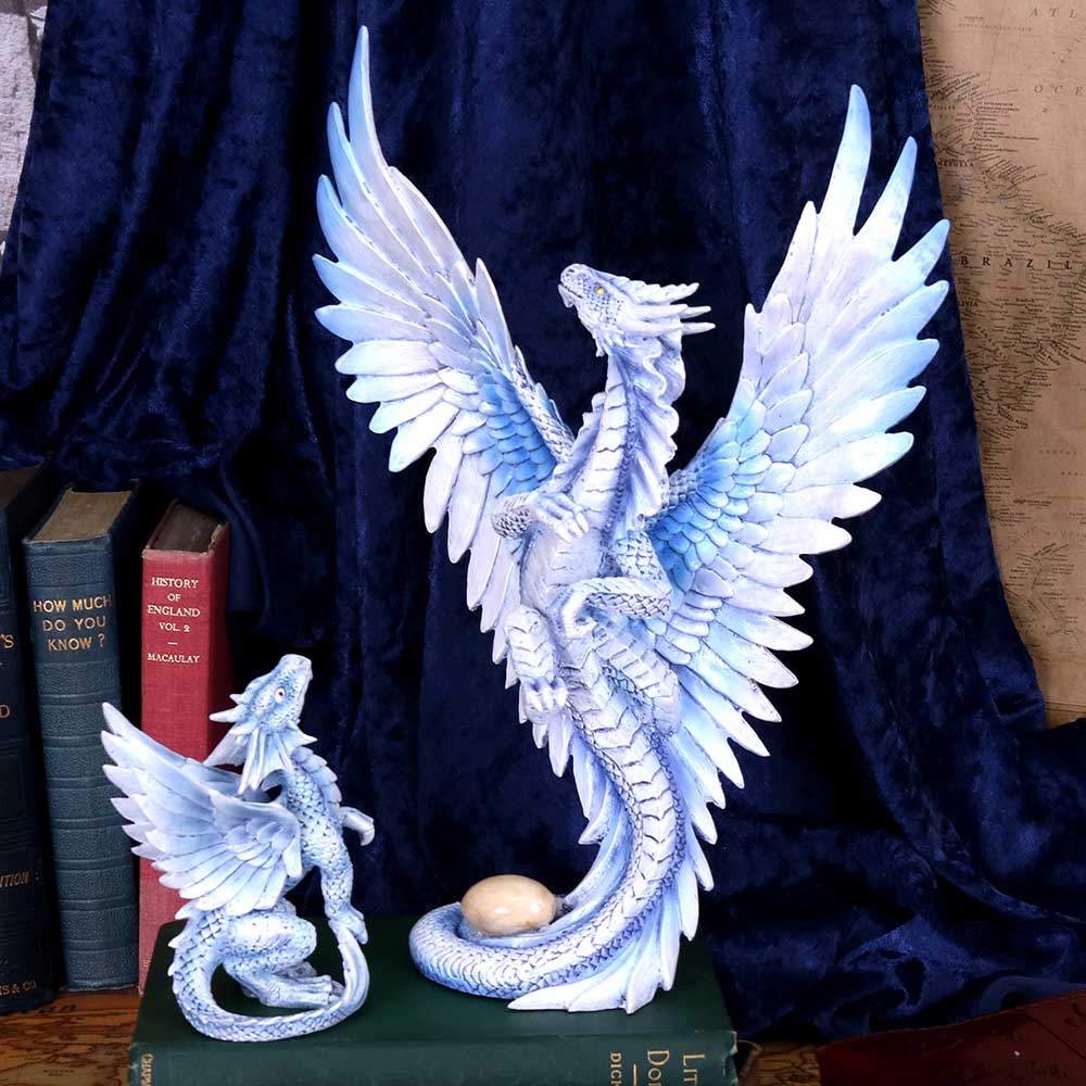 ANNE STOKES - OFFICIALLY LICENSED - ADULT SILVER DRAGON - GOTHIC DRAGON - 31.5cm