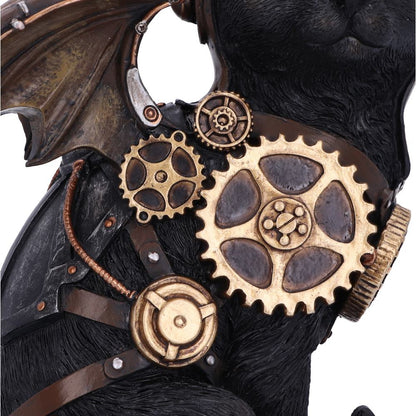 FELINE FLIGHT - THE STEAMPUNK CAT - BLACK CAT 22.7cm PILOT FIGURINE