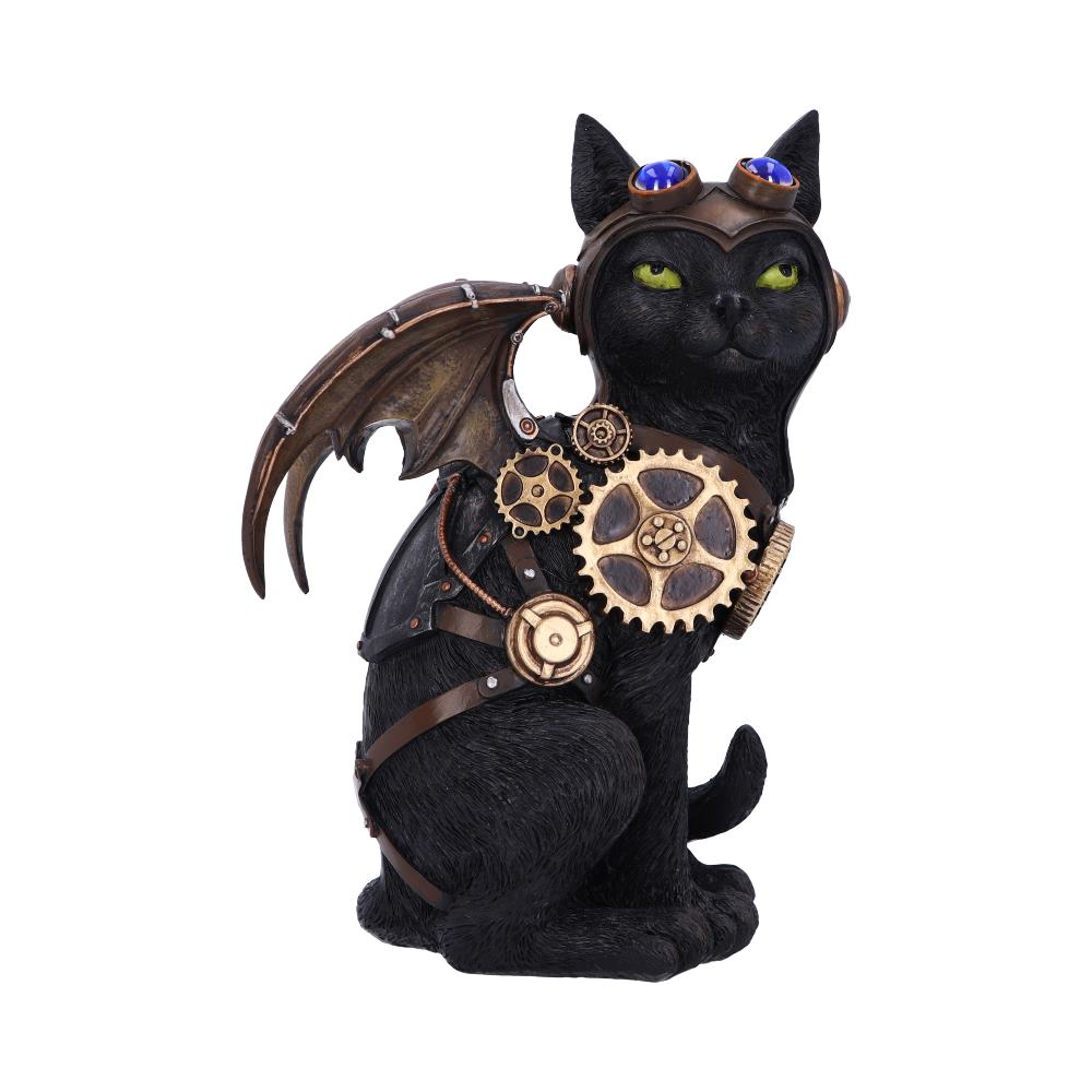 FELINE FLIGHT - THE STEAMPUNK CAT - BLACK CAT 22.7cm PILOT FIGURINE