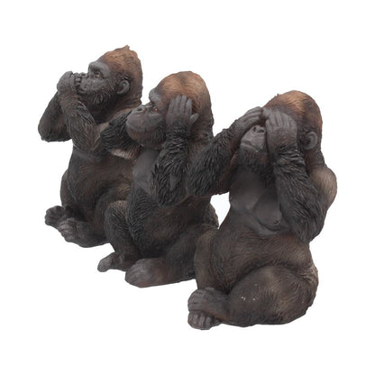 THREE WISE GORILLAS - SEE NO EVIL, HEAR NO EVIL, SPEAK NO EVIL