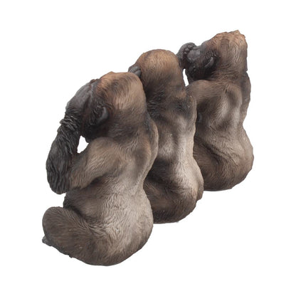 THREE WISE GORILLAS - SEE NO EVIL, HEAR NO EVIL, SPEAK NO EVIL