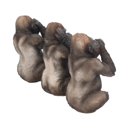 THREE WISE GORILLAS - SEE NO EVIL, HEAR NO EVIL, SPEAK NO EVIL