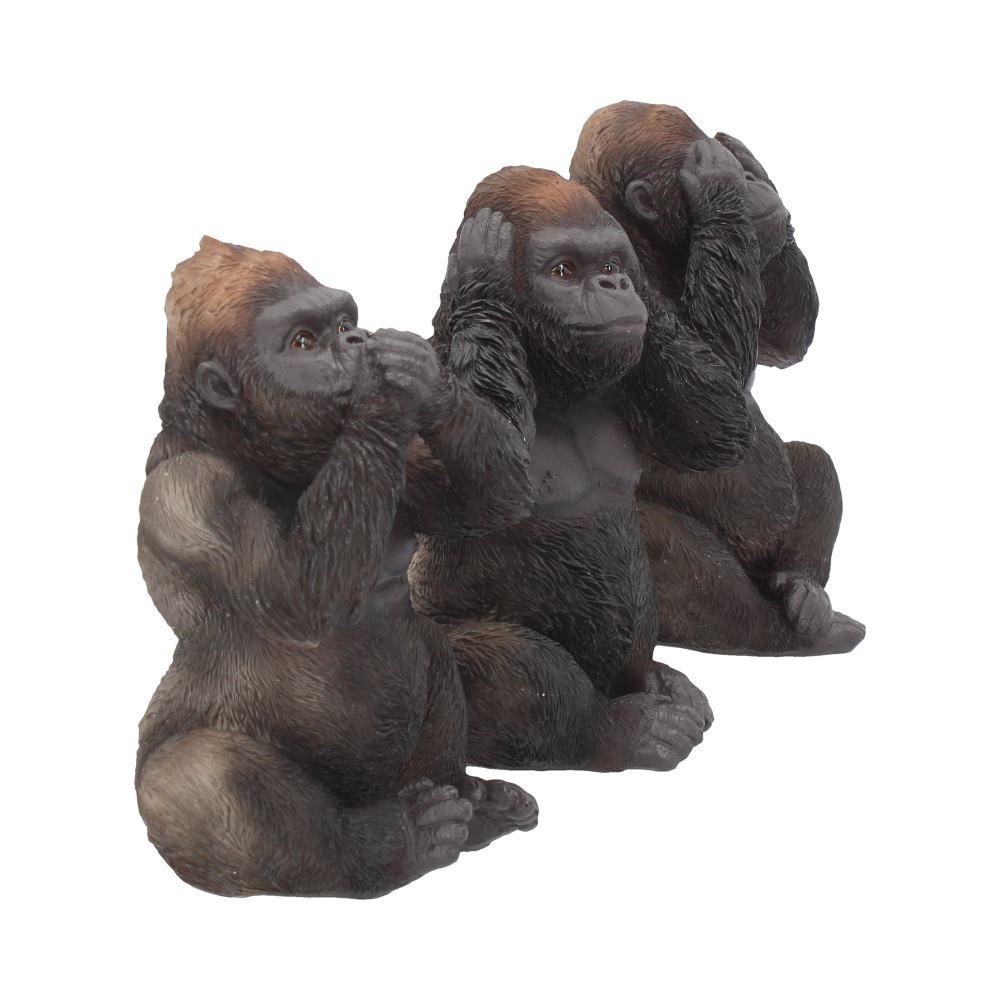 THREE WISE GORILLAS - SEE NO EVIL, HEAR NO EVIL, SPEAK NO EVIL