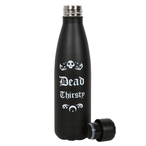 METAL WATER BOTTLE - DEAD THIRSTY DESIGN - SUITABLE FOR HOT AND COLD DRINKS