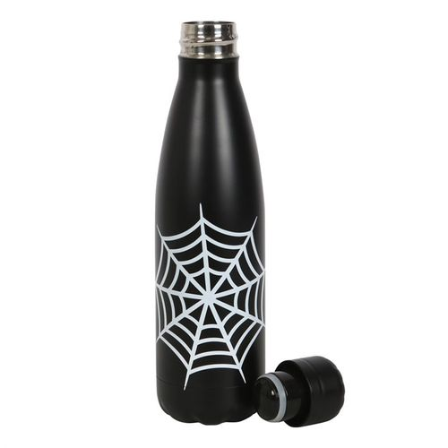 METAL WATER BOTTLE - SPIDER'S WEB DESIGN - SUITABLE FOR HOT AND COLD DRINKS
