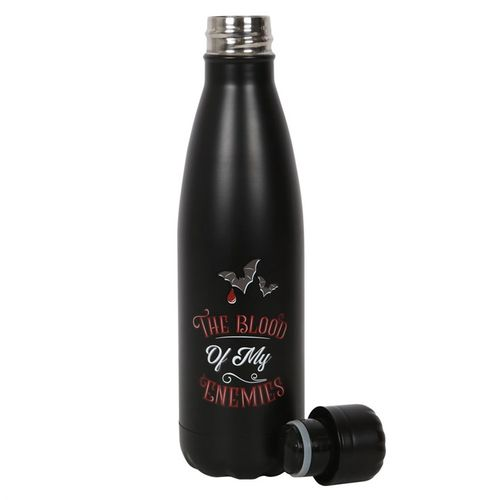 METAL WATER BOTTLE - THE BLOOD OF MY ENEMIES DESIGN - SUITABLE FOR HOT AND COLD DRINKS