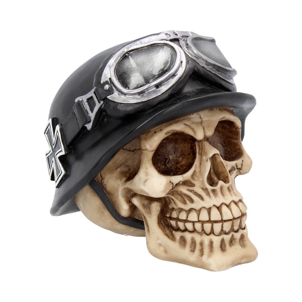 IRON CROSS HELMET BIKER SKULL WITH GOGGLES 15.5cm