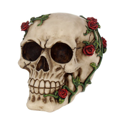 ROSE FROM BEYOND - ROSE COVERED GOTHIC SKULL 15cm