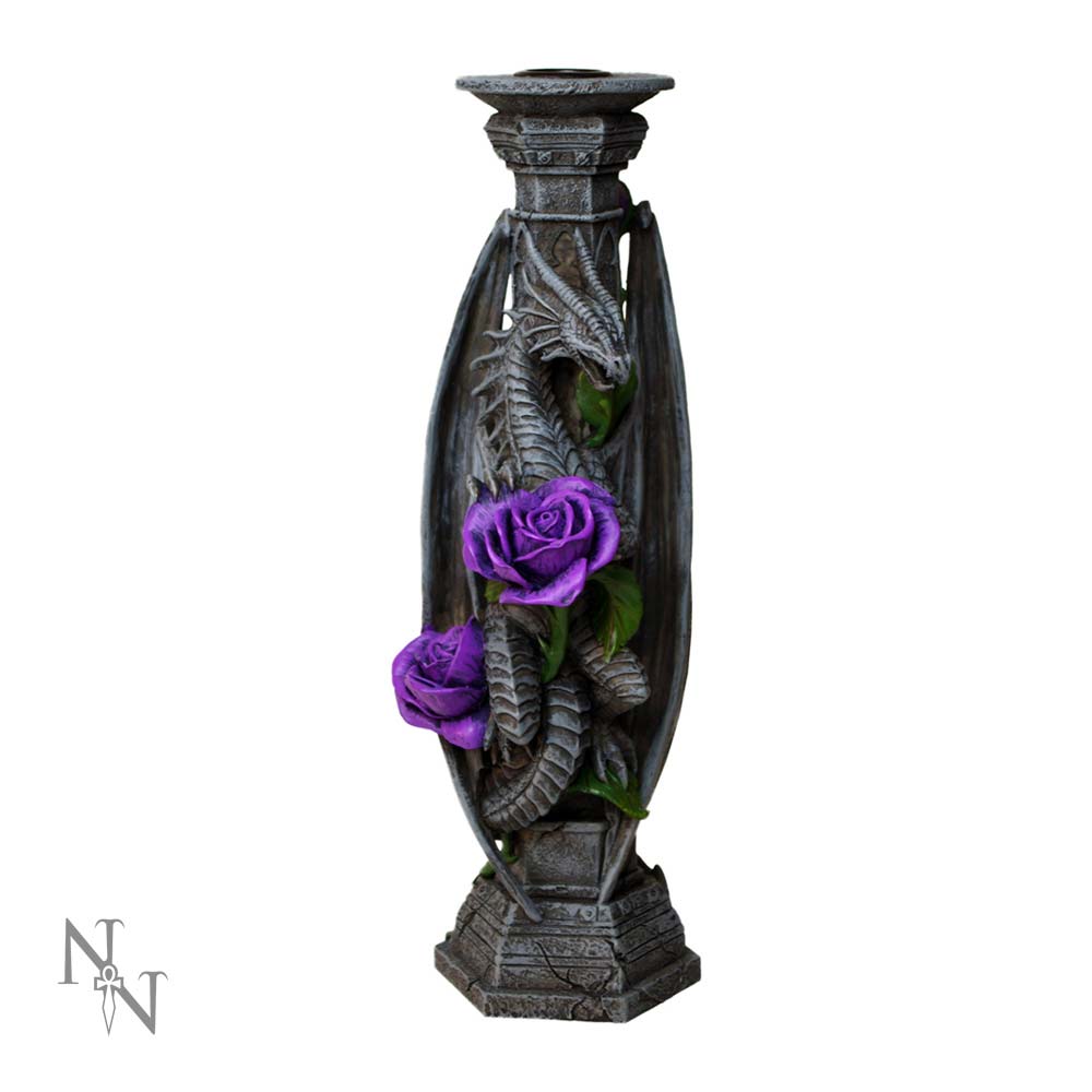 ANNE STOKES - OFFICIALLY LICENSED - DRAGON BEAUTY - GOTHIC CANDLE STICK - 25cm