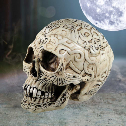 CELTIC SKULL - UNIQUE TRINKET BOX - ENGRAVED WITH CELTIC PATTERNS 20cm