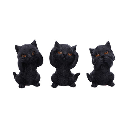 THREE WISE KITTENS (KITTIES, FAMILIARS) - SEE NO EVIL, HEAR NO EVIL, SPEAK NO EVIL