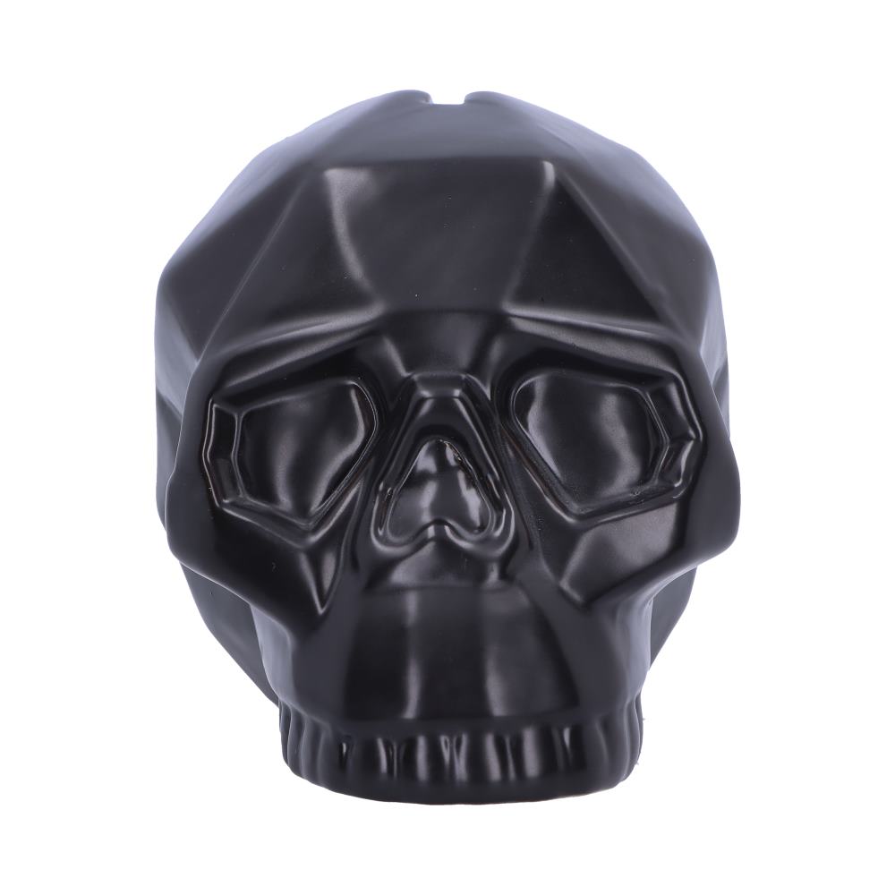 GEOMETRIC BLACK SKULL MONEY BOX 11.6cm