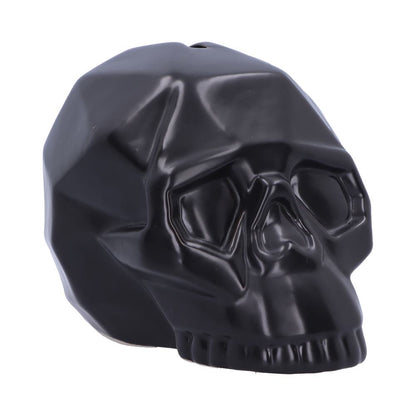 GEOMETRIC BLACK SKULL MONEY BOX 11.6cm