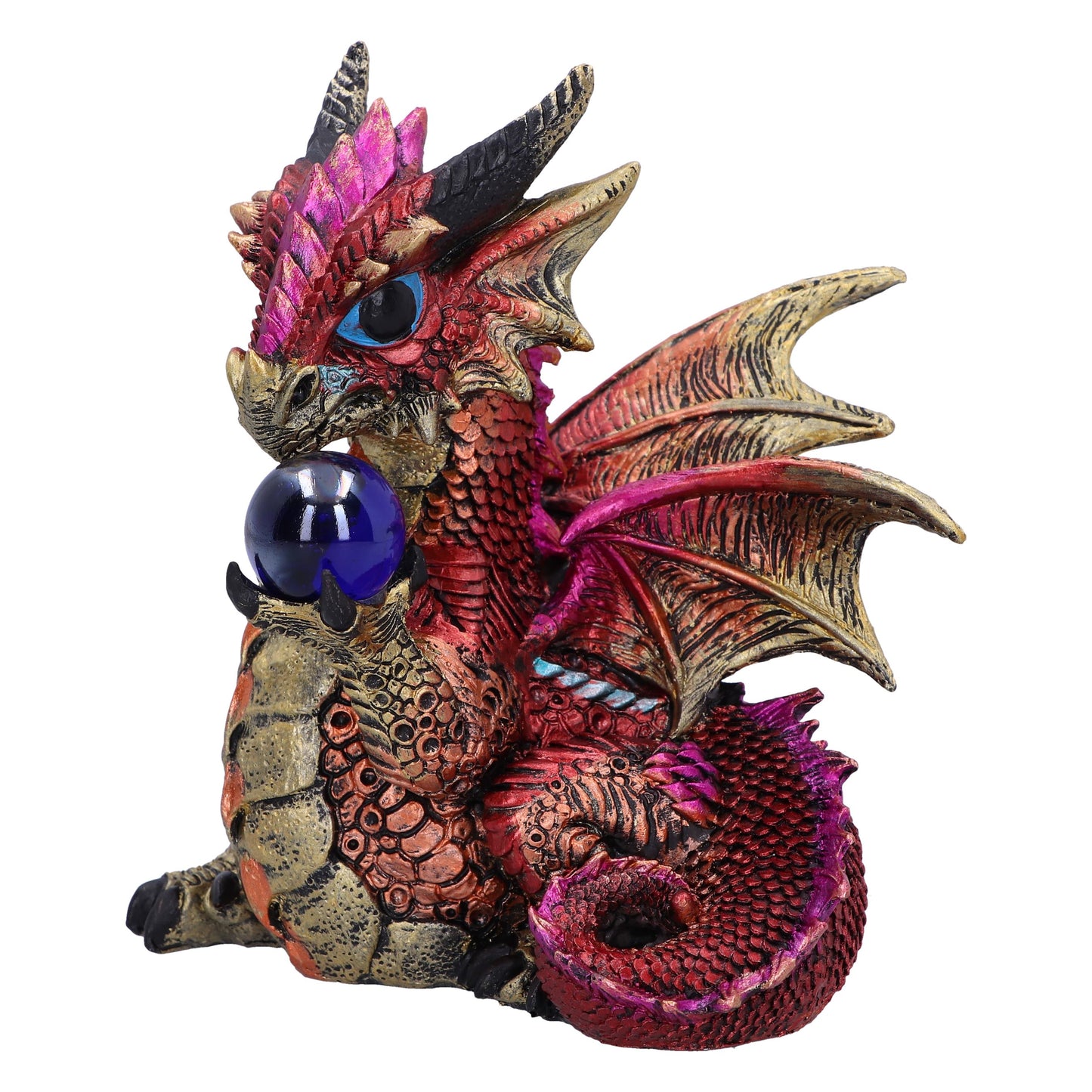 DRAGON - RED DRAGON WITH ORB - FIGURINE - 'ORB HOARD'